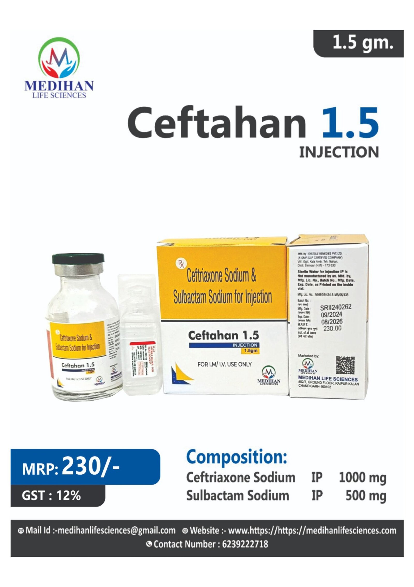Home ceftahan 1.5 injection